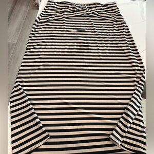 ECI Black and Tan Striped Pencil Skirt